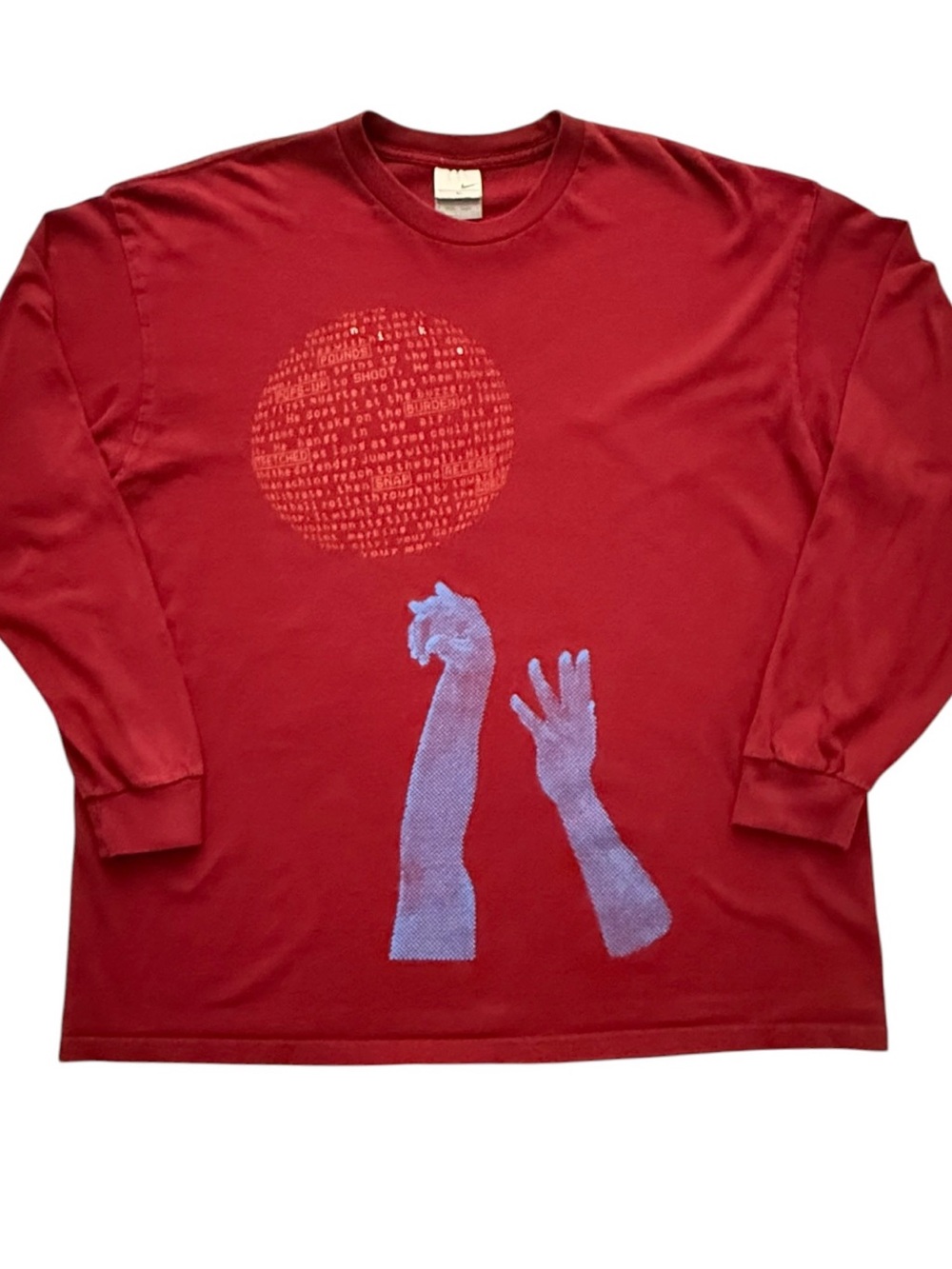 Vintage Y2K Nike Basketball Michae! Jordan MSG Long Sleeve T-Shirt Size XL Red